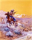 Charles Marion Russell Canvas Paintings - Indian Attack